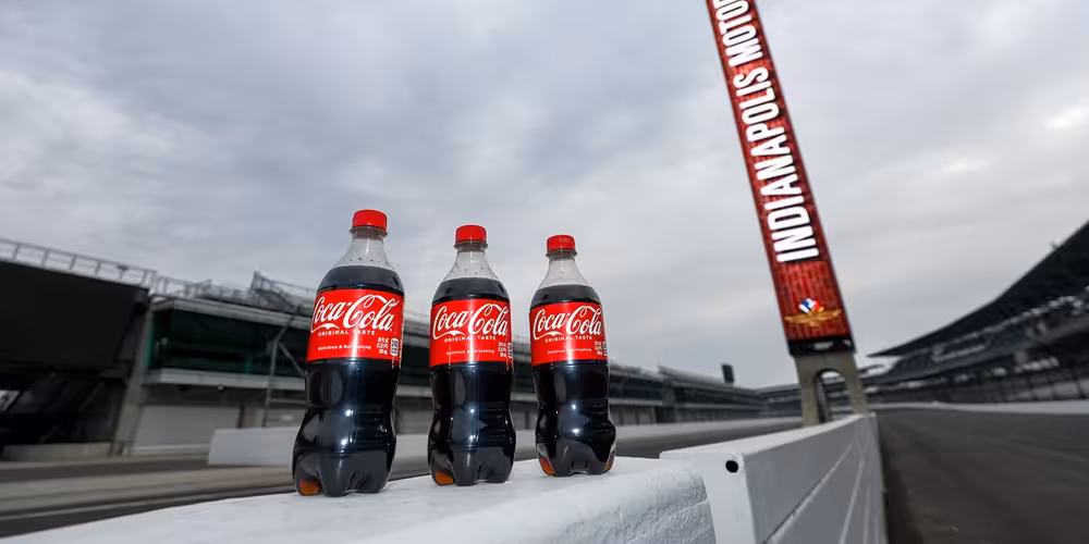 Botella de Coca-Cola en el Indianapolis Motor Speedway patrocinador oficial Indy 500